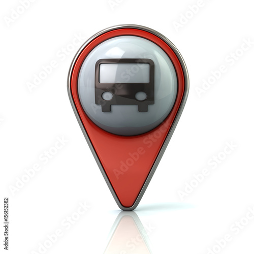 Red map pointer with bus icon Free Download Red map pointer with bus icon - GFXLoad
