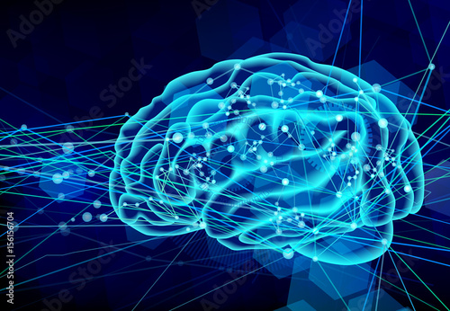 brain network blue background