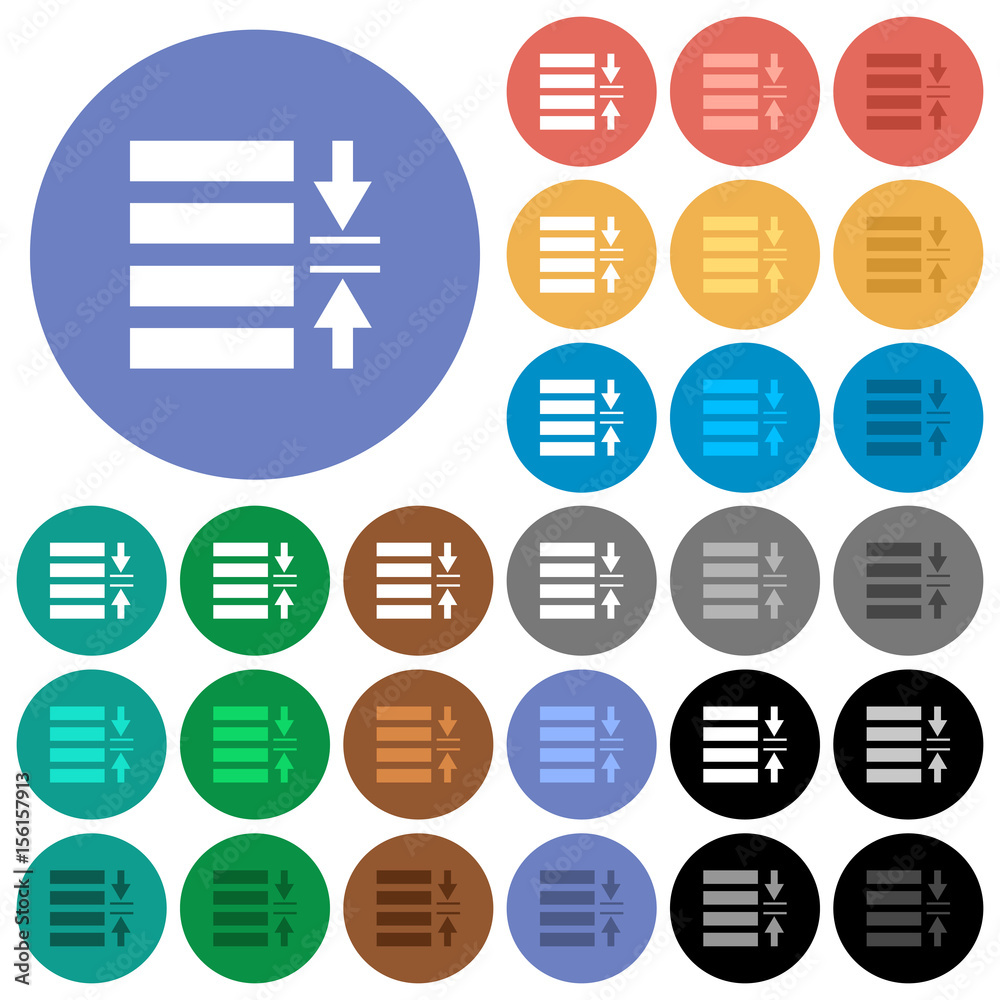 Adjust line spacing round flat multi colored icons Adjust line spacing round flat multi colored icons