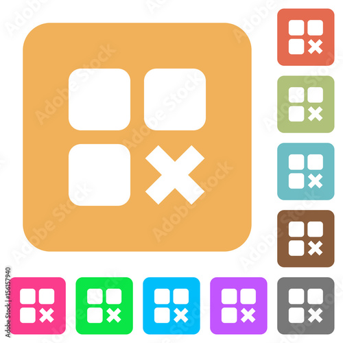 Component cancel rounded square flat icons