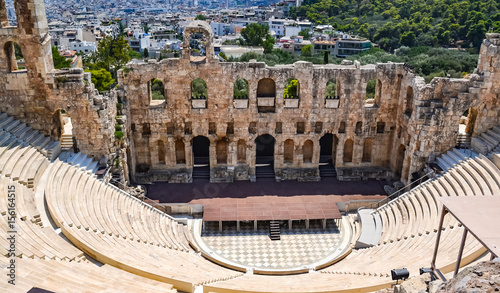 ancient theater under Acropolis of Athens, Greece