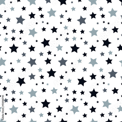 Star seamless pattern. Star background. Chaotic elements. Abstract geometric shape texture. Effect of sky. Design template for wallpaper,wrapping, textile. Vector Illustration
