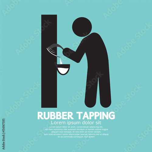Black Symbol Rubber Tapping Vector Illustration