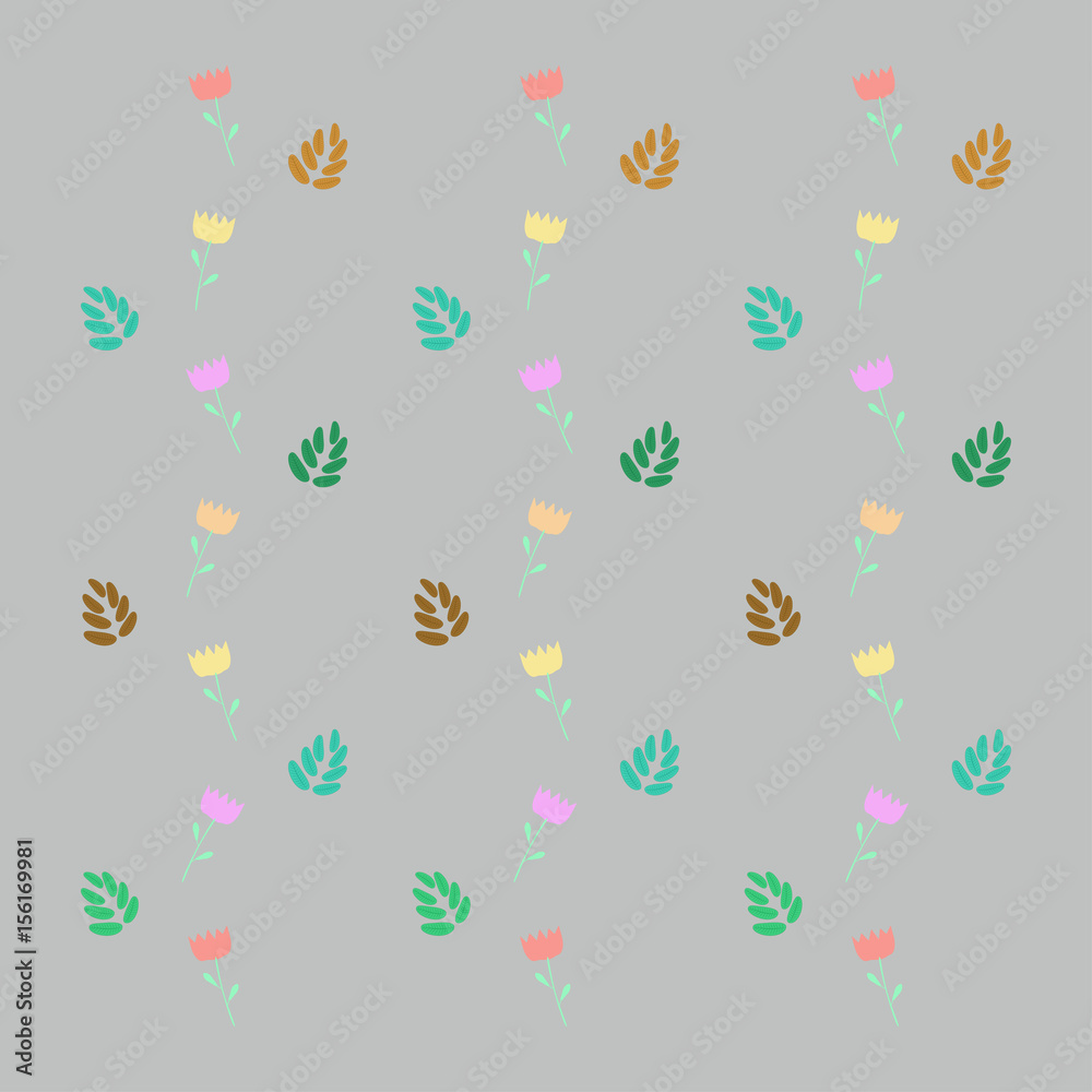 Seamles floral pattern over gray Seamles floral pattern over gray