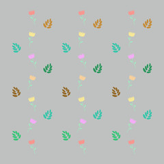 Acrylglasbilder Muster Zartes Blumenmuster auf grauem Untergrund  © Drobot Dean