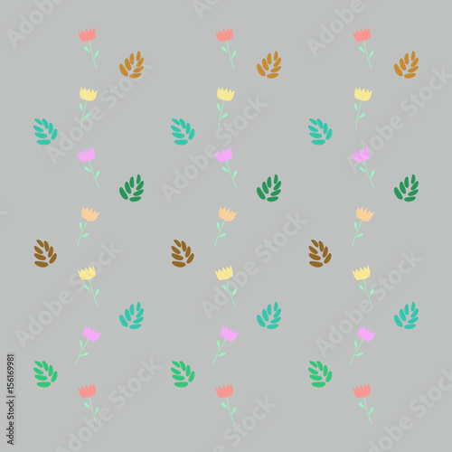 Seamles floral pattern over gray