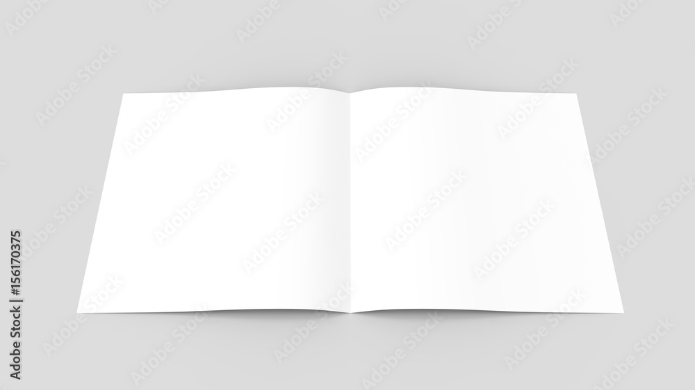 Spuare bi-fold , half fold brochure mock up. 3D illustrating. Spuare bi-fold , half fold brochure mock up. 3D illustrating.