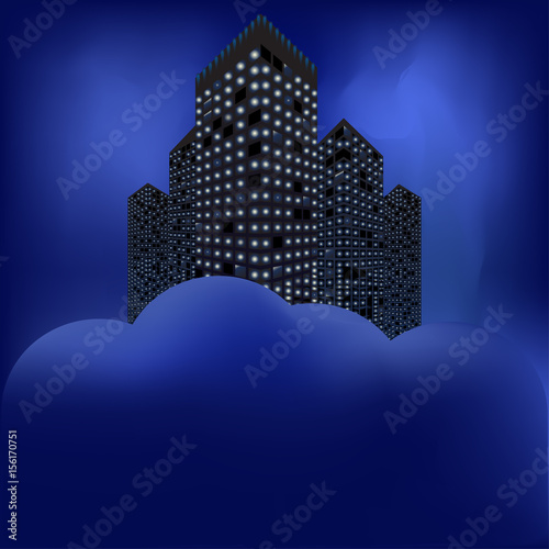 Black realistic skyscraper