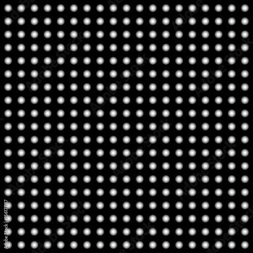 Seamless white polka dot pattern over black
