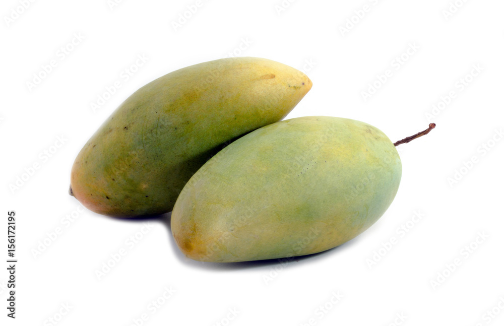 Malaysian local fruit, the Sunshine mangoes on white background