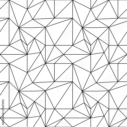 Abstract colored seamless pattern. Black and white polygonal wallpaper