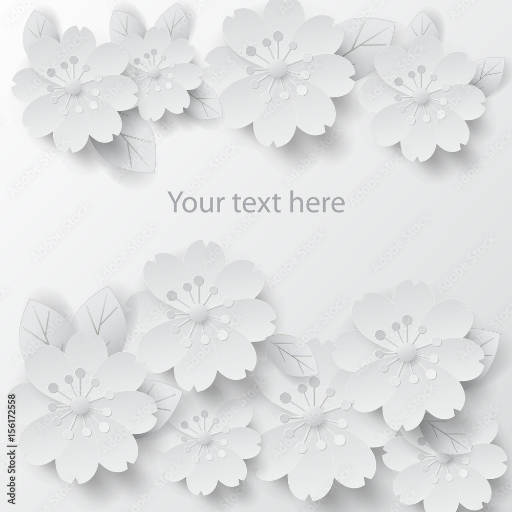 Paper art flowers background. Vector stock. Paper art flowers background. Vector stock.