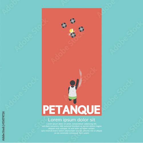 Top View Of Petanque Playing Vector Illustration