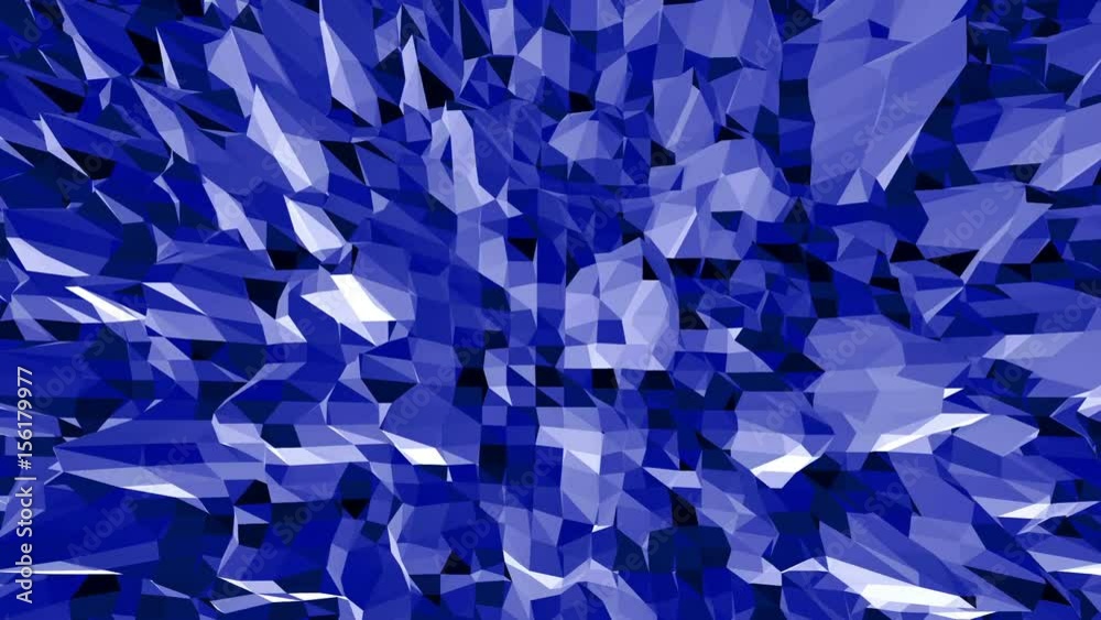 Blue low poly vibrating surface as game backdrop. Blue polygonal geometric vibrating environment or pulsating background in cartoon low poly popular modern stylish 3D design. Blue low poly vibrating surface as game backdrop. Blue polygonal geometric vibrating environment or pulsating background in cartoon low poly popular modern stylish 3D design.