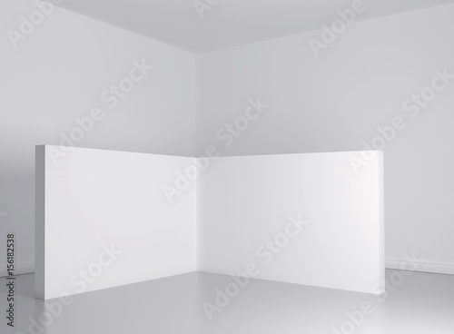 white light room with frame. Mockup 3d render