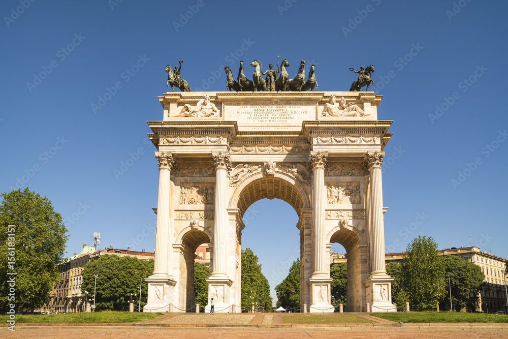 Arch of Peace in Sempione Park, Milan, Lombardy, Italy, 13-05-2017
