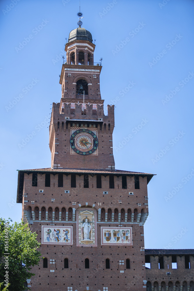 Castello Sforzesco (Sforza Castle) in Milan, Lombardy, Italy, 13-05-2017