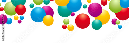 Abstract vector banner, Color geometric background with balloons © puckillustrations