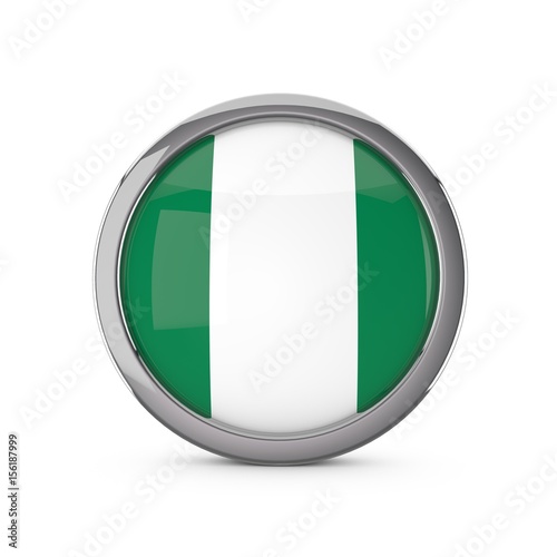 Nigeria national flag in a glossy circle shape with chrome frame. 3D Rendering Free Download Nigeria national flag in a glossy circle shape with chrome frame. 3D Rendering - GFXLoad