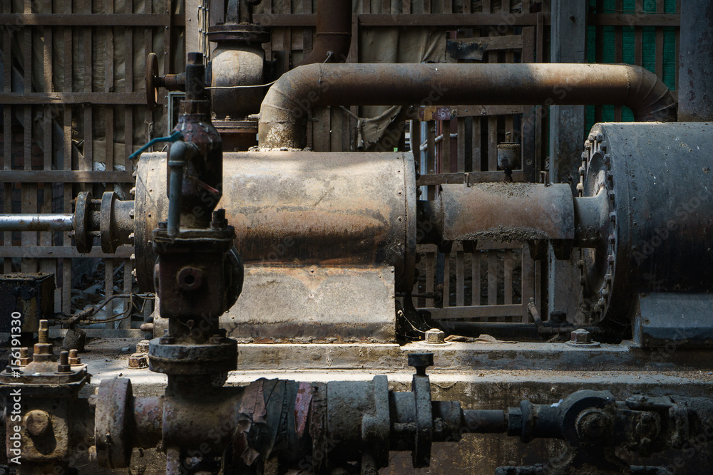 Abandoned steam engine in old rice mill Abandoned steam engine in old rice mill