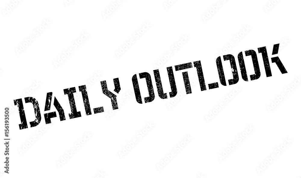 Daily Outlook rubber stamp. Grunge design with dust scratches. Effects can be easily removed for a clean, crisp look. Color is easily changed.