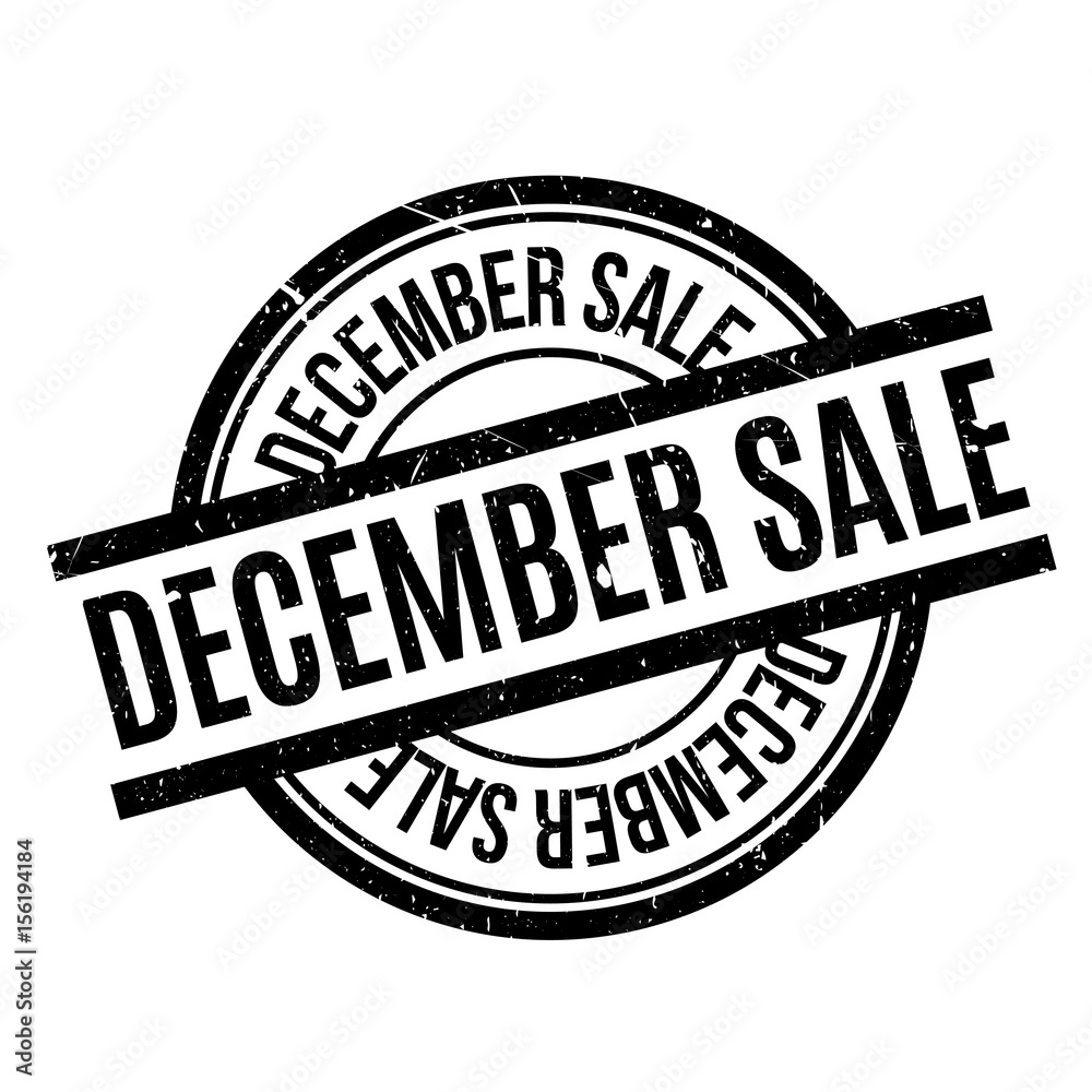 December Sale rubber stamp. Grunge design with dust scratches. Effects can be easily removed for a clean, crisp look. Color is easily changed.