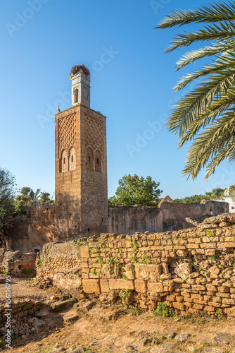 Minaret in ancient Chellah (Sala Colonia) in Rabat ,Morocco