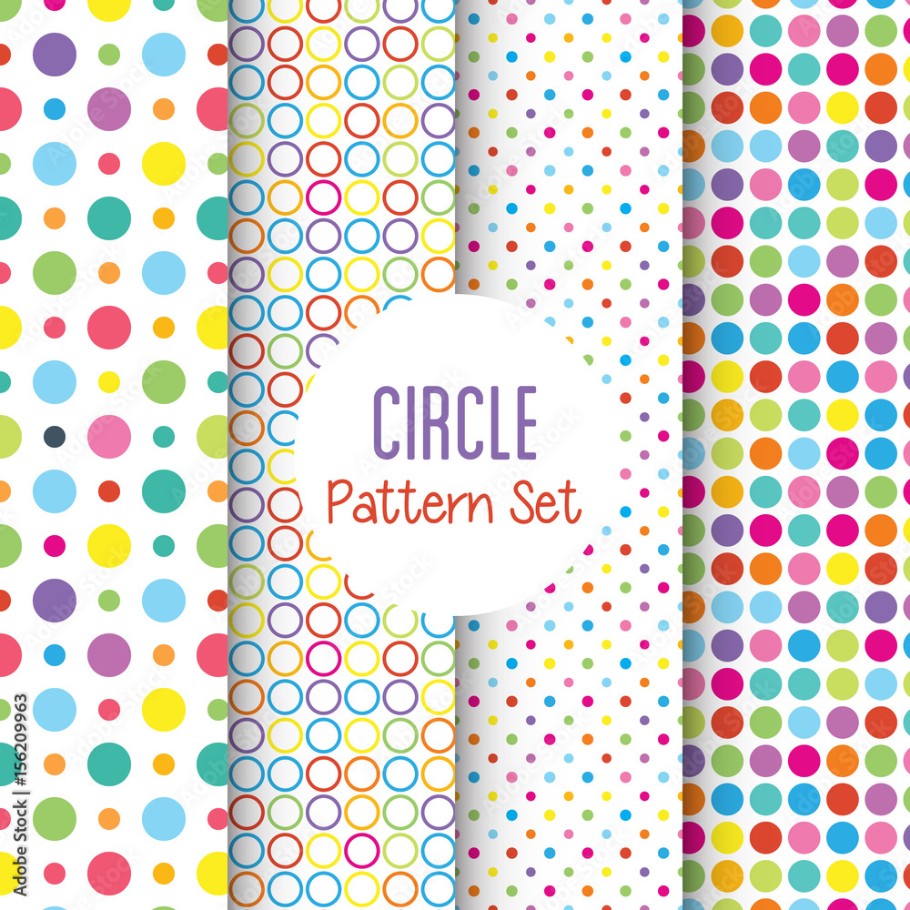 Colourful circles seamless pattern. Geometric pattern for fabric. Abstract vector  background.
