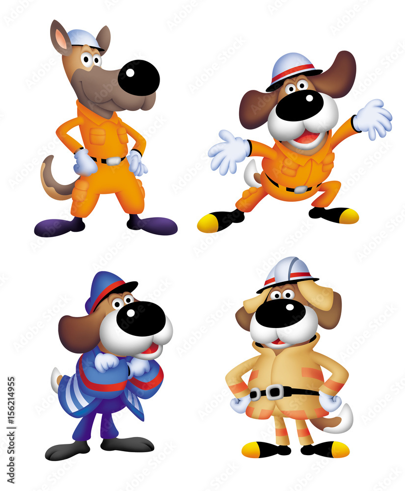 消防士キャラクター 消防士動物キャラ 消防士犬キャラ Stock Illustration Adobe Stock