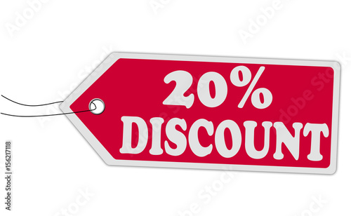 20% discount red  price tag