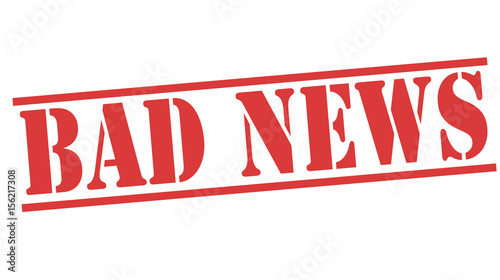Bad news stamp red on white background