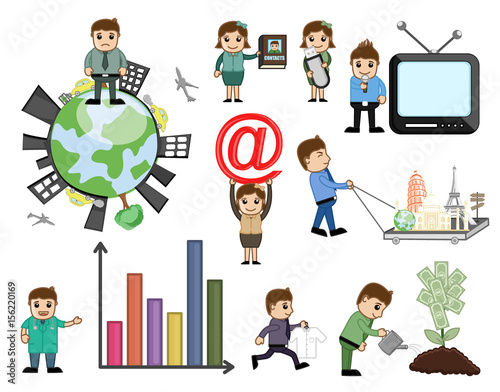 Communication and Technology Cartoon Graphics