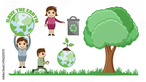 Cartoon Ecology Nature Concepts