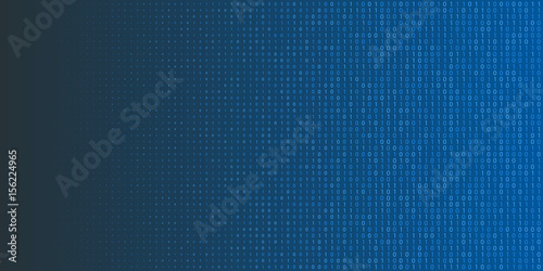 Binary code halftone background. Zero and one abstract symbols. Coding programming concept vector illustration