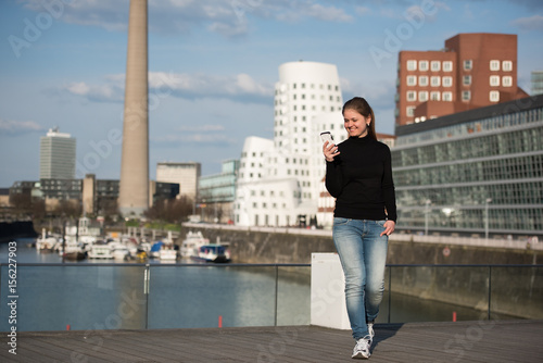 young woman with smartphone
