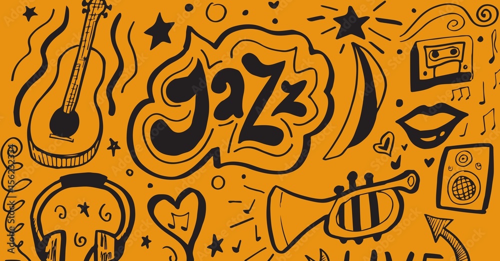 Фотография Composite image of jazz items
