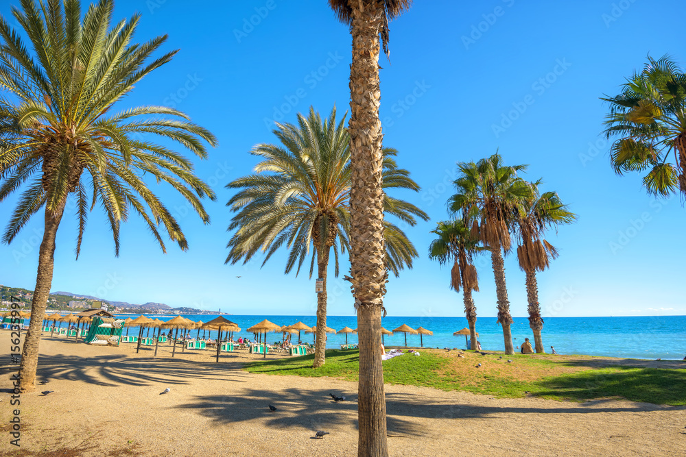 Malagueta beach in Malaga. Andalusia, Spain Malagueta beach in Malaga. Andalusia, Spain