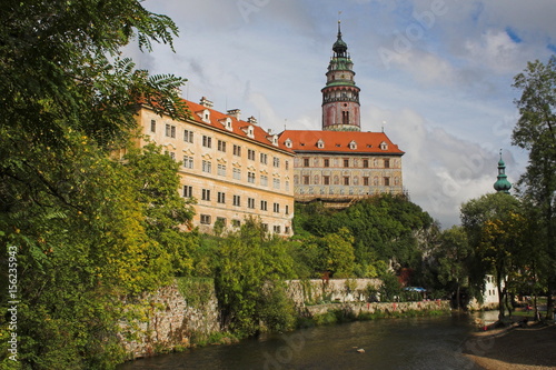 Blick auf den Schloss von Cesky Krumlov in Tschechien