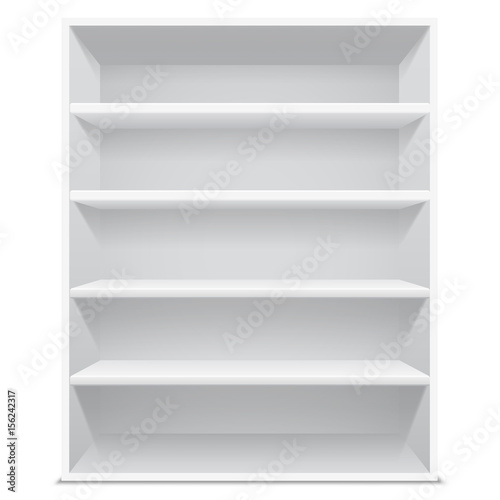 3d vector book shelve template, vector illustration