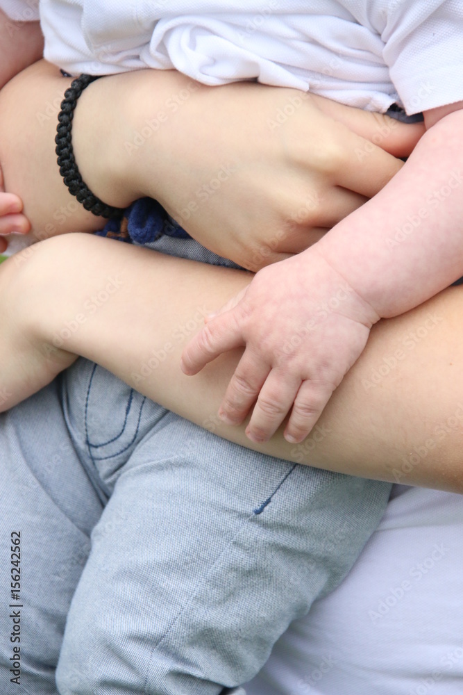 Child's and fathers hands, family idea Child's and fathers hands, family idea