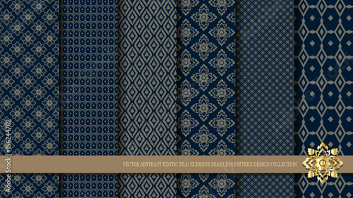 Vector abstract exotic Thai seamless pattern design collection