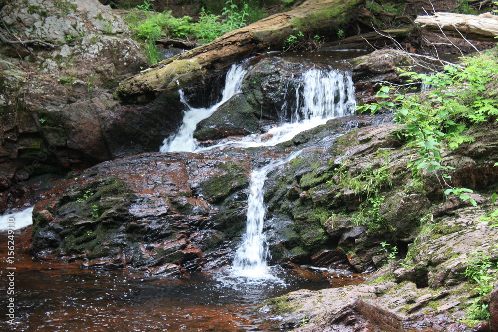 Waterfall in Porcupine Mountains. Waterfall in Porcupine Mountains.