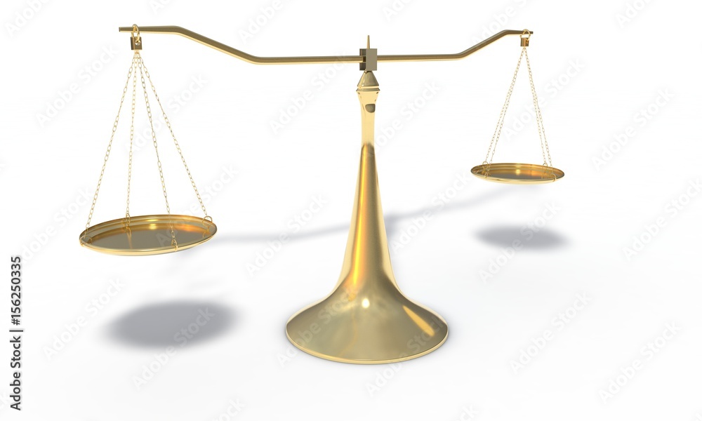 Gold scales isolated on the white, 3d render Gold scales isolated on the white, 3d render