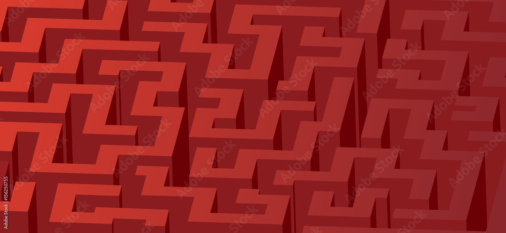 Red maze, labyrinth - horizontal version Red maze, labyrinth - horizontal version