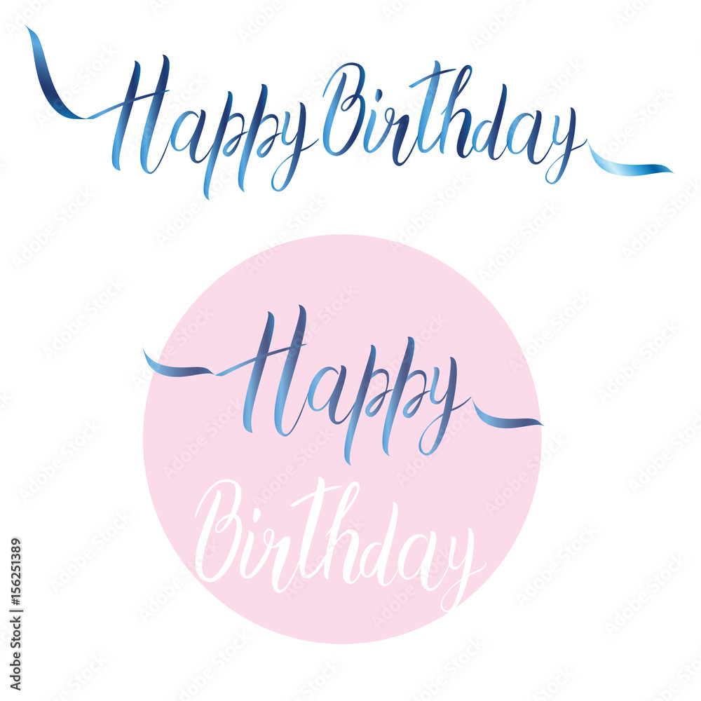 Happy birthday card with handmade letters calligraphy