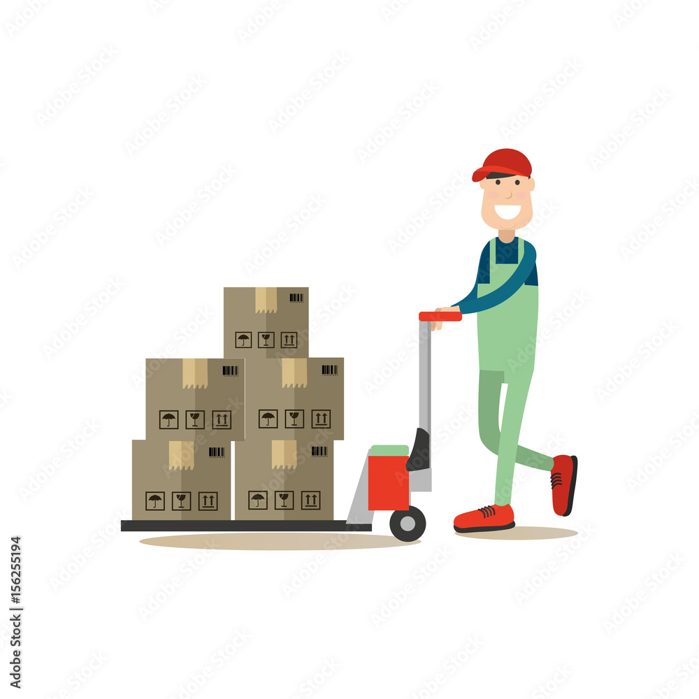 Delivery people concept vector illustration in flat style Delivery people concept vector illustration in flat style