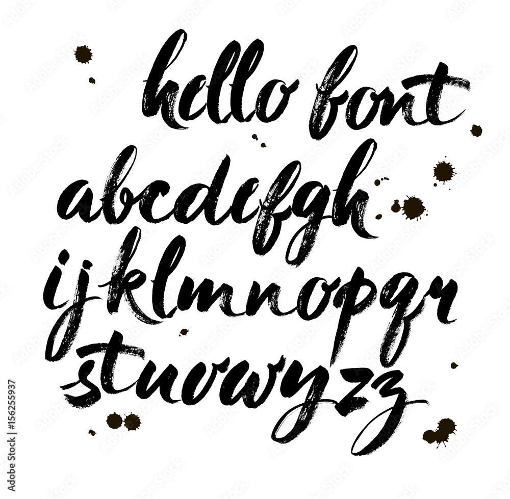 Vector Acrylic Brush Style Hand Drawn Alphabet Font Vector Acrylic Brush Style Hand Drawn Alphabet Font
