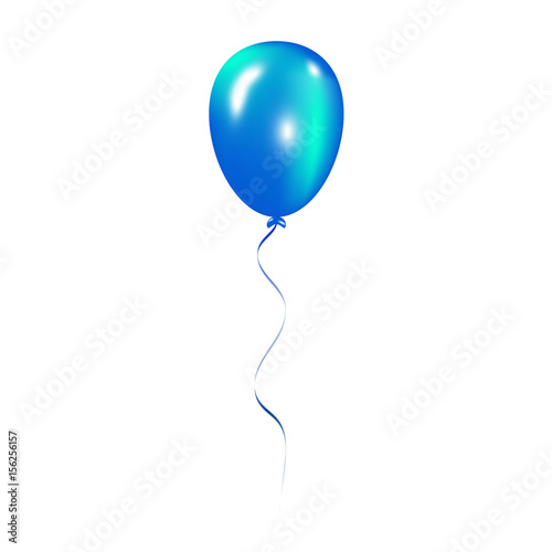Blue balloon isolated on a white background. Vector illustration