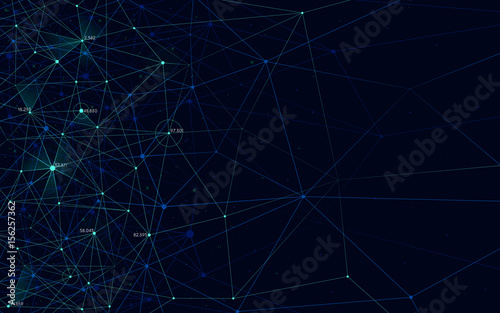 Fototapeta Naklejka Na Ścianę i Meble -  Analytical network, polygonal structure with lines mesh, modern technology element, vector illustration