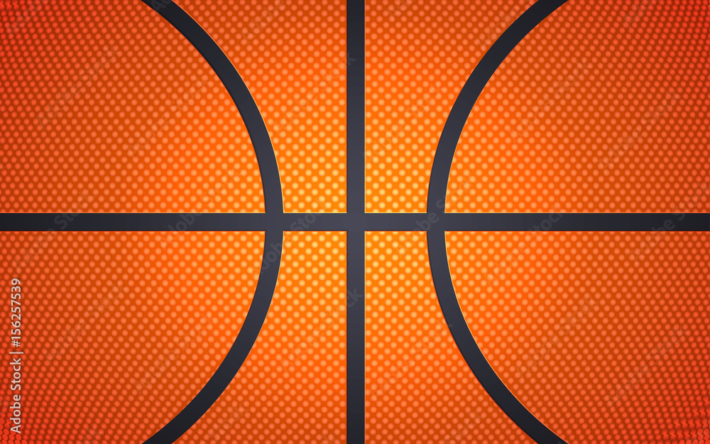 Fototapeta premium Horizontal ball texture for basketball, sport background, vector illustration